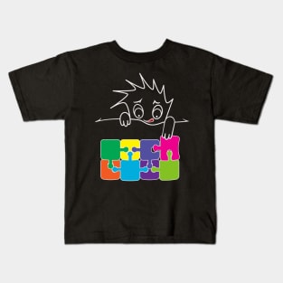 Cute character and puzzles Kids T-Shirt